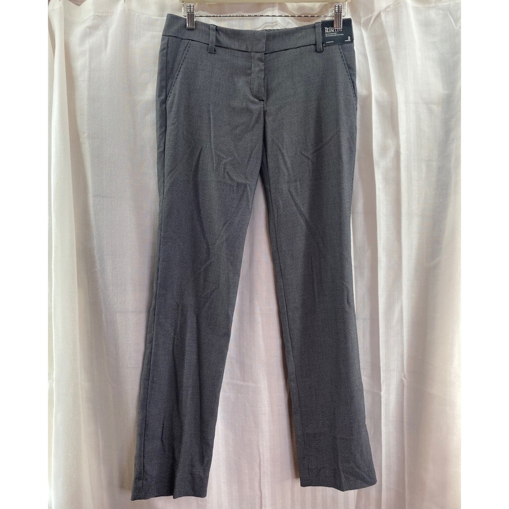 New York & Company Crosby Slim Leg Stretch Work Pants Career Black White 2 NWT‎